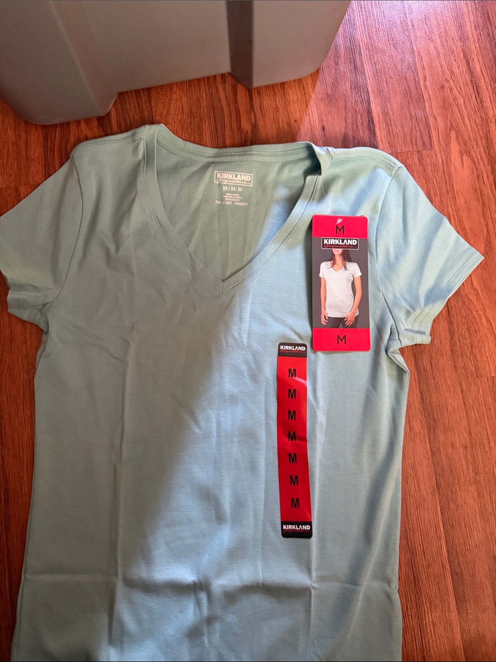 Kirkland Signature Women's V-Neck Tee in Pale Mint